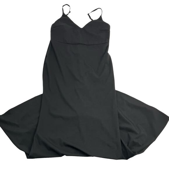 Halara Womens Size Large V Neck Mermaid Maxi Dress Black Adjustable Straps NWOT - Picture 8 of 11